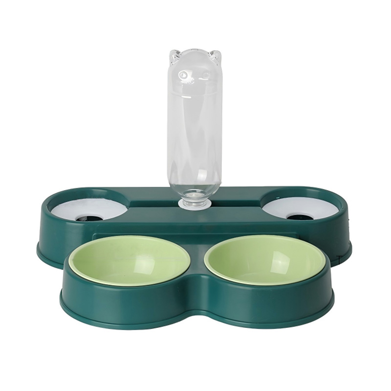 Frog Style Double Drinking Water And Double Feeding Pet Bowl