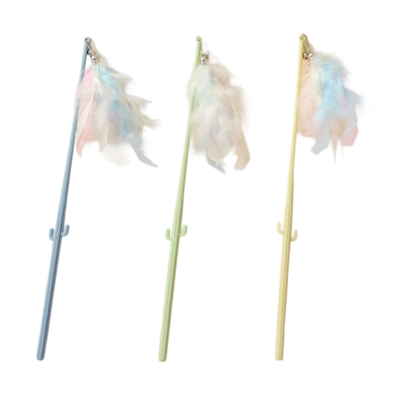 Corn/Cactus Silicone Self-Hiking Fishing Rod Style Cat Teaser Stick Toy