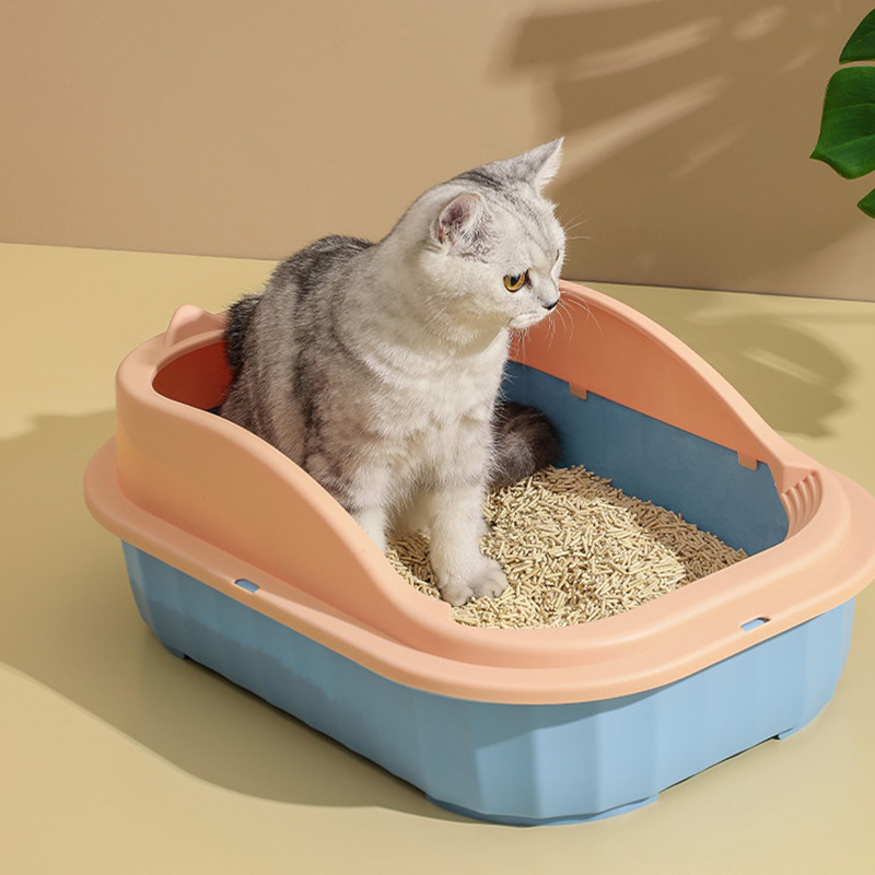 Little Panda Style High-Thickened And Thickened Open PP Cat Litter Basin